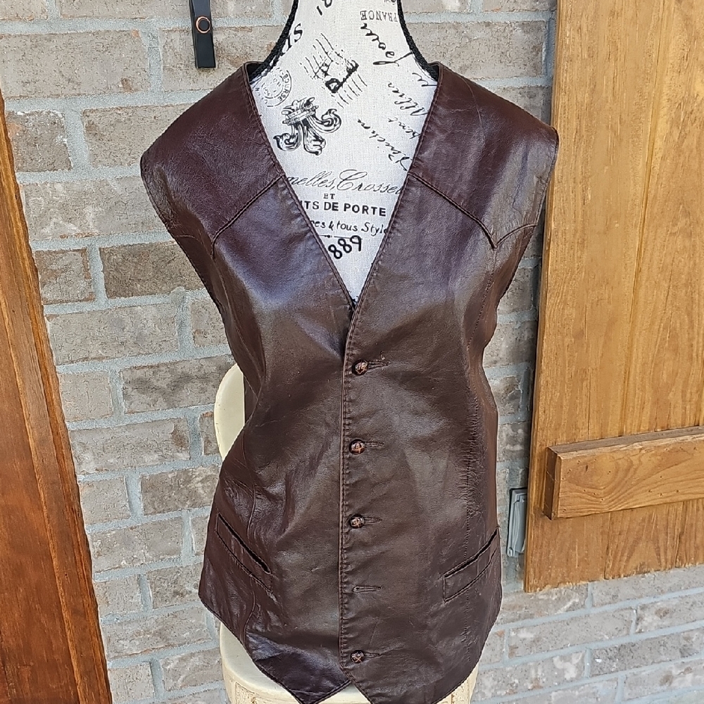 Vintage H Bar C Leather Vest